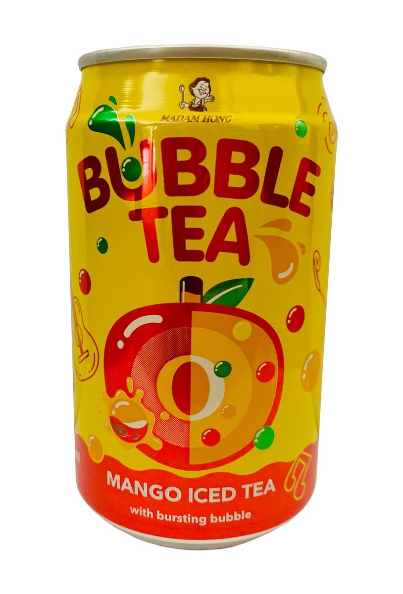 Madam Hong Bubble Tea Mango 320ml, iced tea, soft drink 