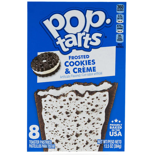 Kellogg's Pop-Tarts Frosted Cookies & Creme - 8 Stück - 384g